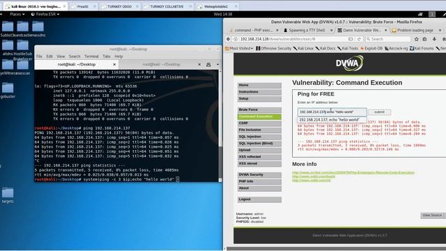 Hacking DVWA via Command Injection смотреть онлайн