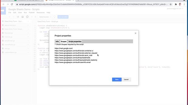 6.4.4 Spreadsheet Settings for Google Sheets, Project Properties and Manifest File in Google Script смотреть онлайн