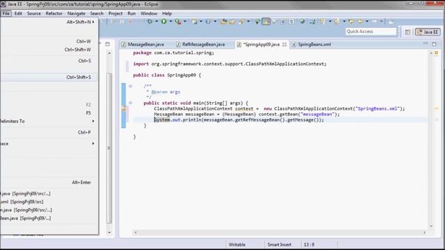 Spring Tutorial (09 - autowire byName, byType, constructor) смотреть онлайн