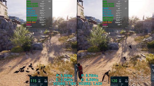 13600K: 5.1GHz vs 5.7GHz [Assassins Creed Odyssey] смотреть онлайн