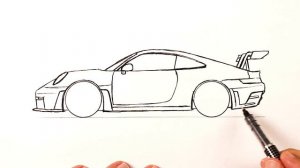 Как нарисовать машину Порше 911 ГТ3 РС