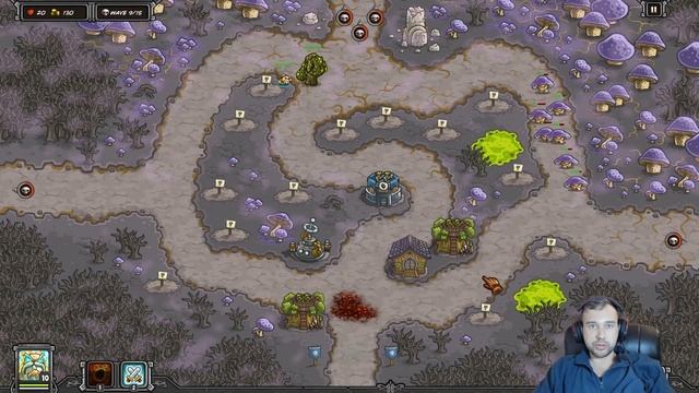 Прохождение Босса Грибов (Myconid) - Fungal Forest (Грибной лес) 3 Звезды, Ветеран, Kingdom Rush смотреть онлайн