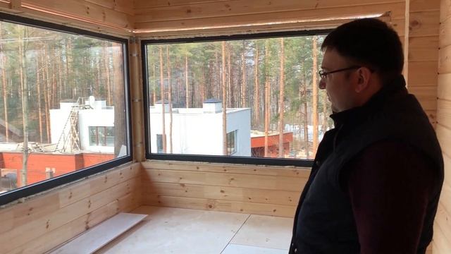 Гигантские панорамные окна в доме из Бруса   !!!! Schüco