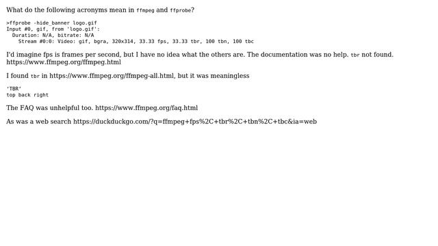 What is fps, tbr, tbn, tbc in `ffmpeg`? смотреть онлайн