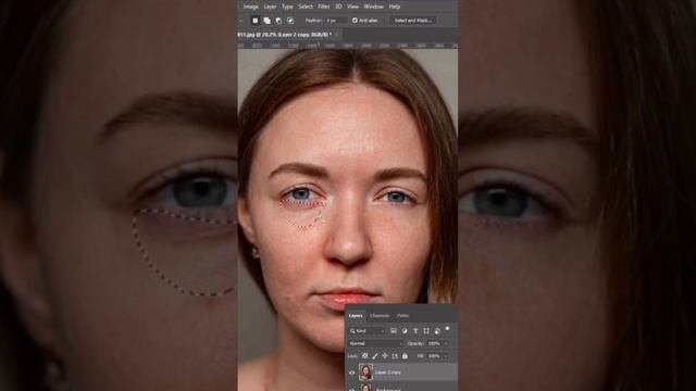 Как быстро убрать мешки под глазами в фотошопе? Сохрани, чтобы не потерять? смотреть онлайн