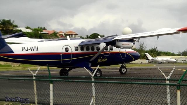 Winair / DHC-6 "Twin Otter" Reversing really close to the fence at Maho Beach (Full HD1080p) смотреть онлайн