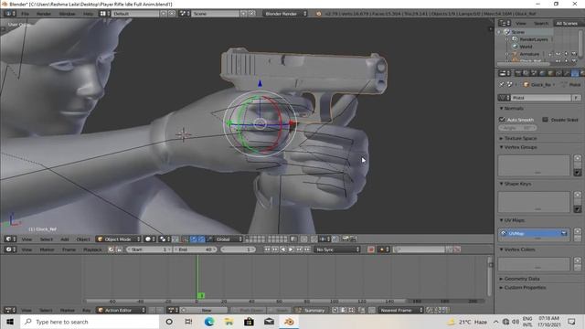 How to Hold Pistol With Animation Blender 2.79b 2021 P4 |By PFG смотреть онлайн