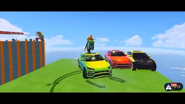 SPIDERMAN CARS Monster Trucks Mega Rampa Challenge ! SUPERHERO HULK Iron Man Goku Racing - GTA V смотреть онлайн