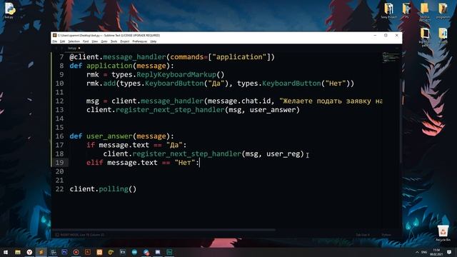 Telegram Bot PYTHON [ 3 ] | Пошаговый обработчик (register Next Step Handler)