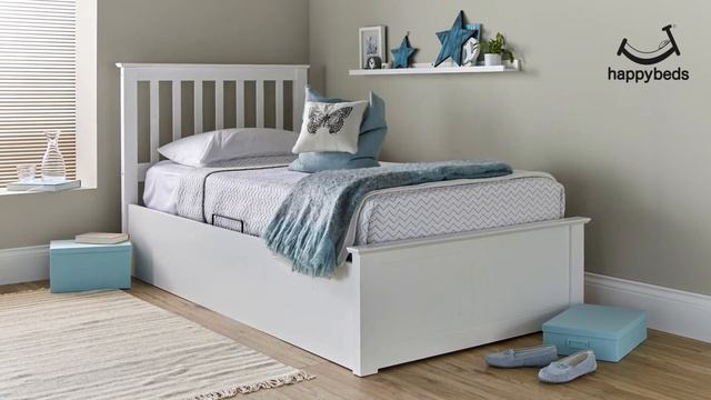 Francis White Wooden Ottoman Storage Bed Frame - 3ft Single | Happy Beds смотреть онлайн