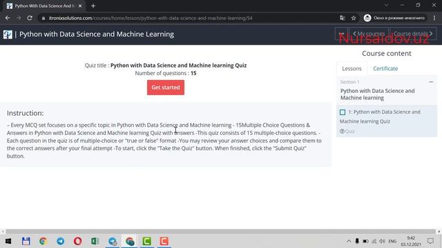 Python Data Science va Machine Learning kursining sertifikatini bepul olishni o'rganing! смотреть онлайн