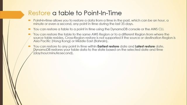 Amazon DynamoDB : Point-In-Time Recovery смотреть онлайн