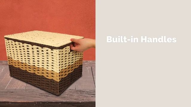 HomeGrove Wicker Storage Baskets with Lids - Set of 3 смотреть онлайн