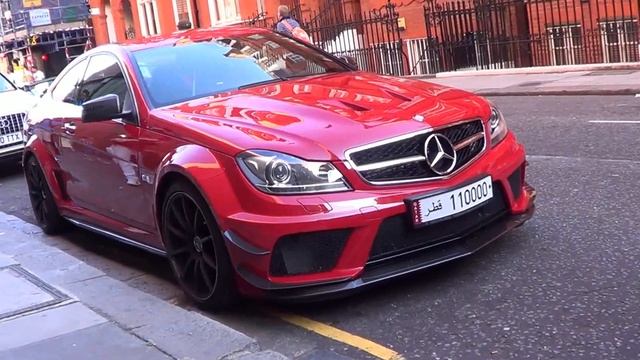 Red ARAB C63 AMG Black Series in London!! смотреть онлайн