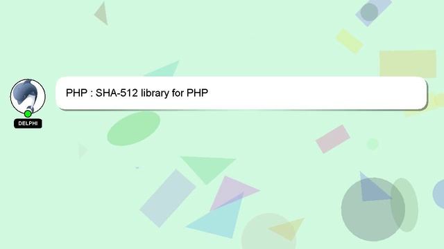 PHP : SHA-512 library for PHP смотреть онлайн
