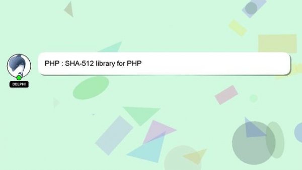 PHP : SHA-512 library for PHP