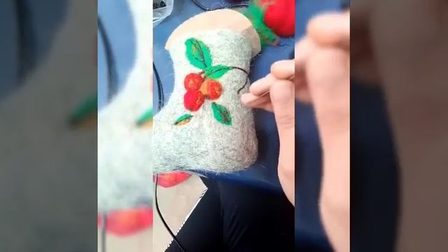 Как набить рисунок на валенки. смотреть онлайн