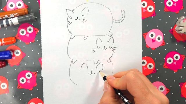 КАВАЙНЫЕ КОТИКИ/КАК НАРИСОВАТЬ KAWAII/ Como Dibujar Kawaii /HOW TO DRAW KAWAII