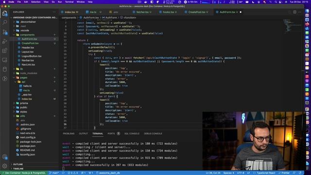 NextJS ChakraUI Prisma Social Dashboard | Episode 3 смотреть онлайн