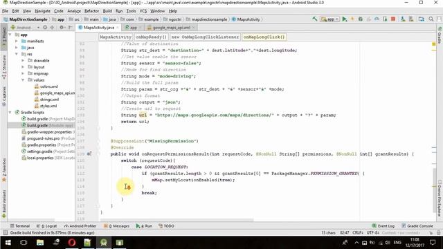 Android tutorial: How to get directions between 2 points using Google Map API смотреть онлайн