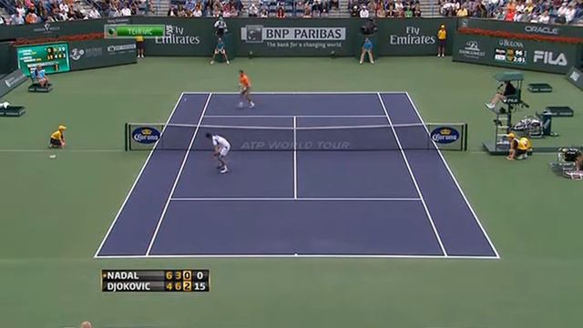 Ответ Надаля с бекхенда на косые форхенды Джоковича смотреть онлайн