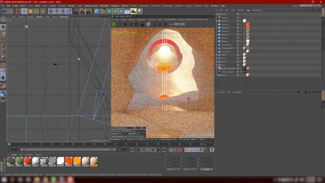 MOUNTAIN CAVE RED TREE SCENE - Speed Art | Cinema 4D/Octane смотреть онлайн