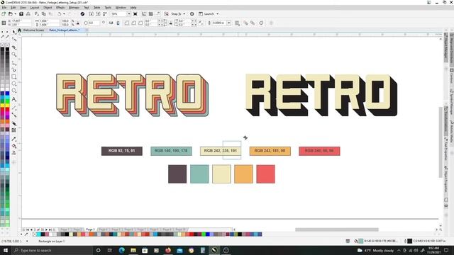 Retro Bold Striped Text Effect Tutorial in CorelDraw | Text Effects in CorelDraw | Beginner Tutoria смотреть онлайн