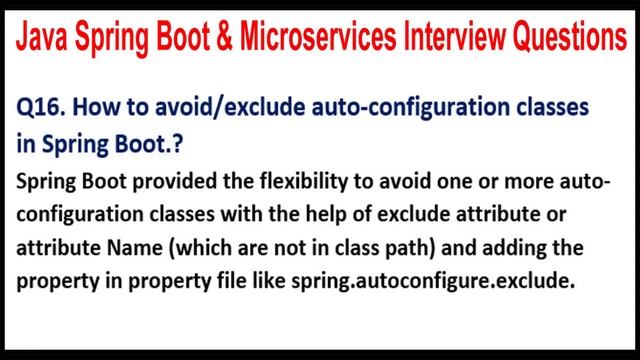 Java Spring Boot & Microservices |16.How to avoid exclude auto-configuration classes in Spring Boot смотреть онлайн