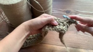 Коврик для ванной из джута - МК для уюта