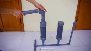 Водяная помпа из пластиковых труб для откачки воды без электричества и насоса
