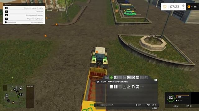 Курсплей (courseplay). Подбор соломы после комбайна (Farming Simulator 15) смотреть онлайн