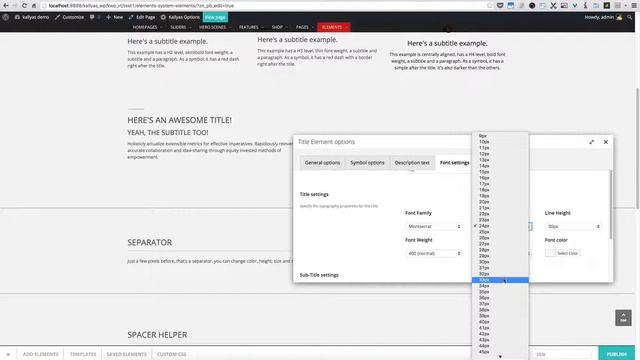 Title element (Page Builder Element in Kallyas WordPress theme v4.0 ) смотреть онлайн