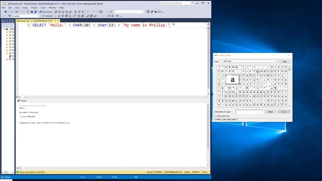 SQL Server ASCII and CHAR functions, including tabs and carriage returns смотреть онлайн