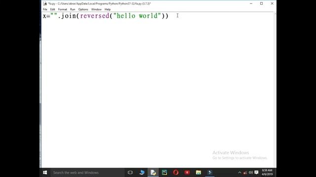 Python string #6 reverse method смотреть онлайн