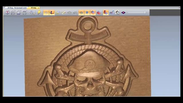 Демонстрация 3D модели в STL формате Якорь с черепом смотреть онлайн