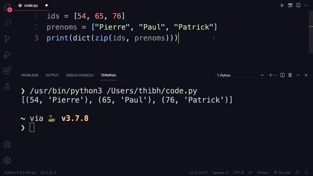 Combiner des listes avec zip смотреть онлайн