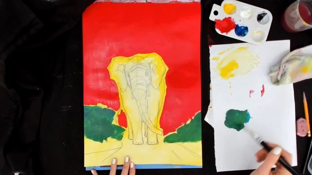 ART on SUNDAYS - Lesson 12, 2021 - How to draw an Elephant rainbow painting смотреть онлайн