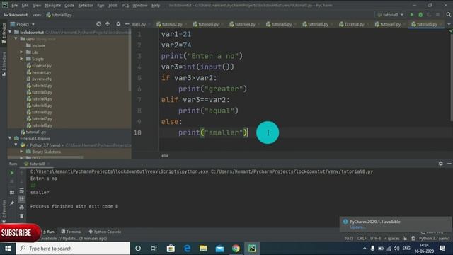 Tutorial #9- If-Else and Elif statements python lesson beginners смотреть онлайн