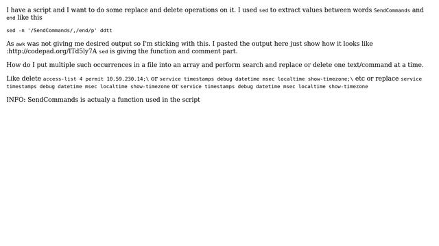 Unix & Linux: replacing text and deleting text using awk in file using смотреть онлайн