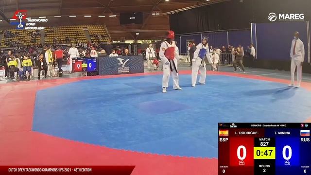 2021 Dutch Open | Woman Quarter Finals - 53 KG | Rodrigue VS Minina | Taekwondo Championship смотреть онлайн