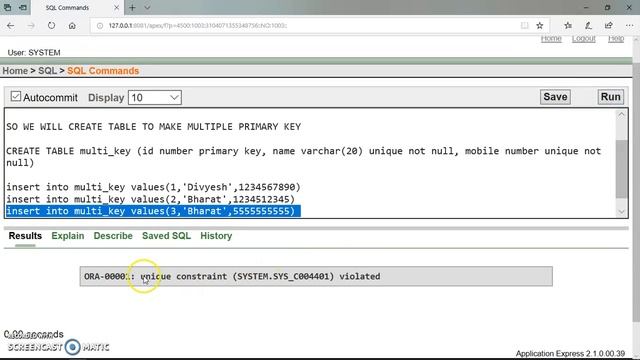 one table in multiple primary key in oracle. смотреть онлайн