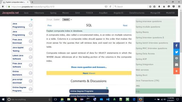 Explain composite index in database.
| javapedia.net смотреть онлайн