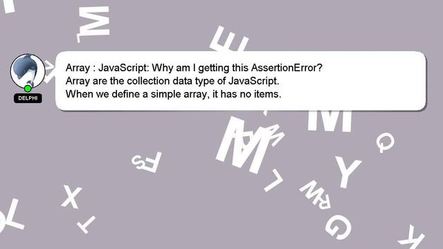 Array : JavaScript: Why am I getting this AssertionError? смотреть онлайн