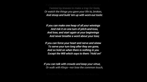 IF   Rudyard Kipling - read by Raymond Johan