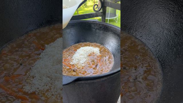 Плов с бараниной. Дача. Встречаем осень #плов#осень#1сентября #папашеф