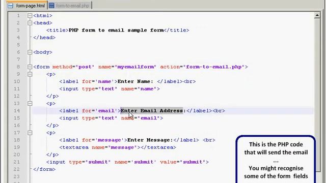 HTML Form to PHP (Email). смотреть онлайн