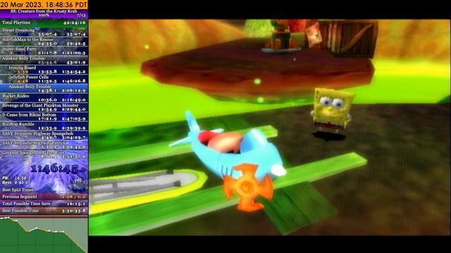 SpongeBob Creature from the Krusty Krab - 100% Speedrun in 3:30:09 (Wii) смотреть онлайн