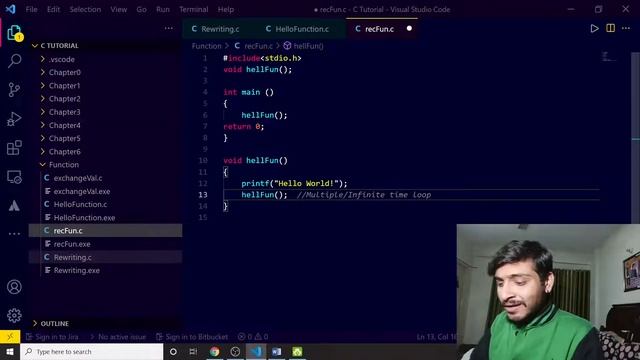Recursion in C language | Recursive Function | C language Tutorial for beginner in Hindi | LEC-20 смотреть онлайн