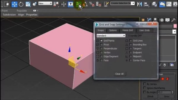 Grid and Snap Settings in 3ds max for beginners