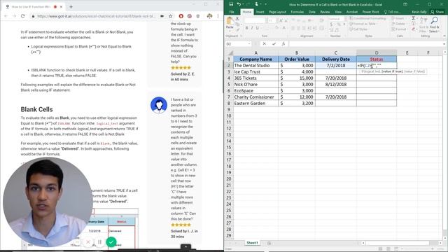 How to Determine IF a Cell is Blank or Not Blank in Excel смотреть онлайн